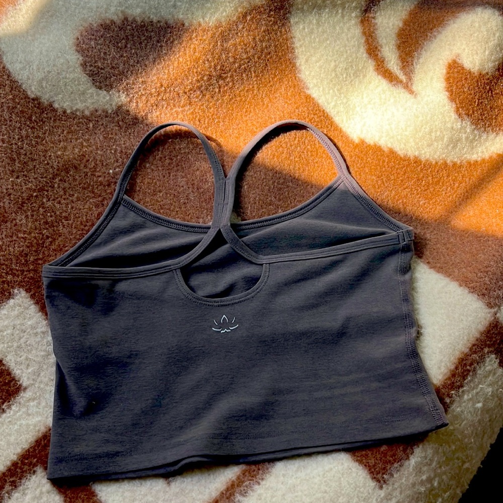 Beyond yoga spacedye slim racerback cropped tank medium brown